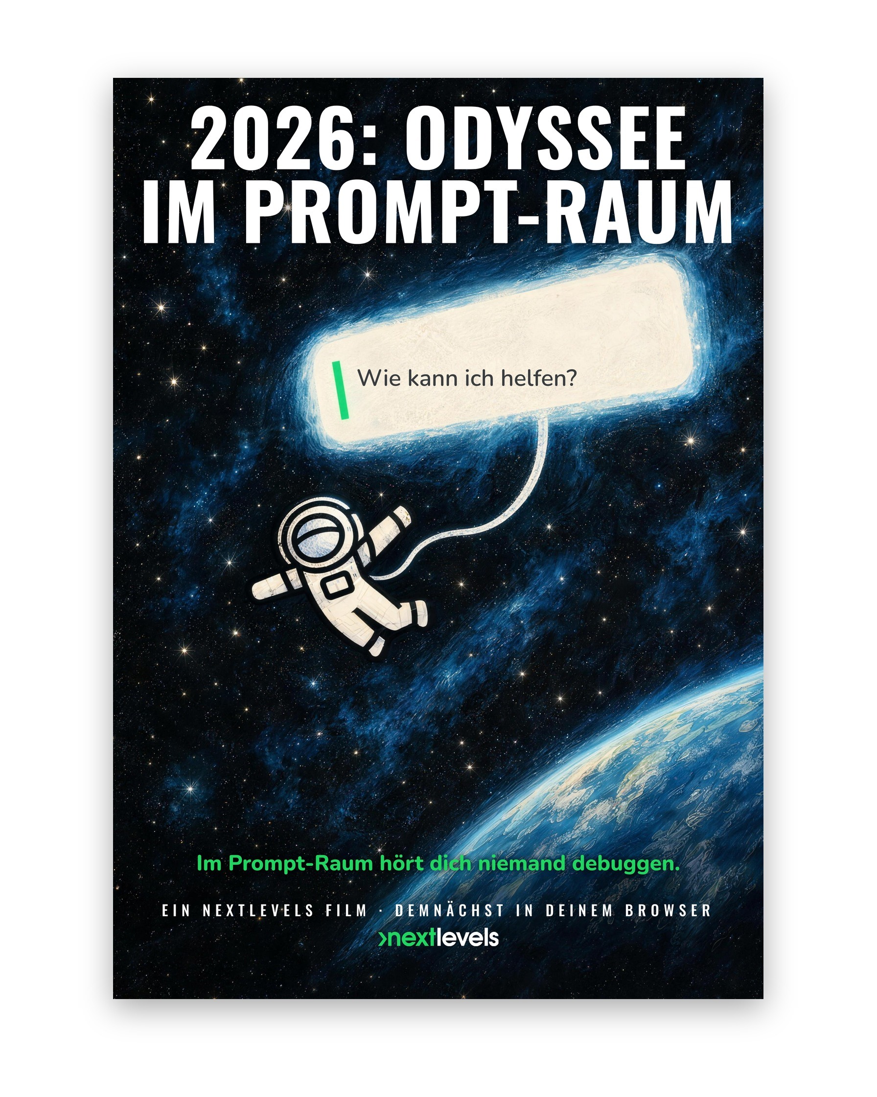 Poster „2026: Odyssee im Prompt-Raum“ – Freisteller