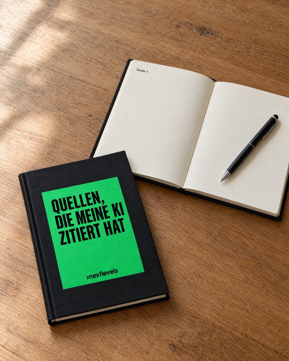 Notizbuch „Quellen, die meine KI zitiert hat“