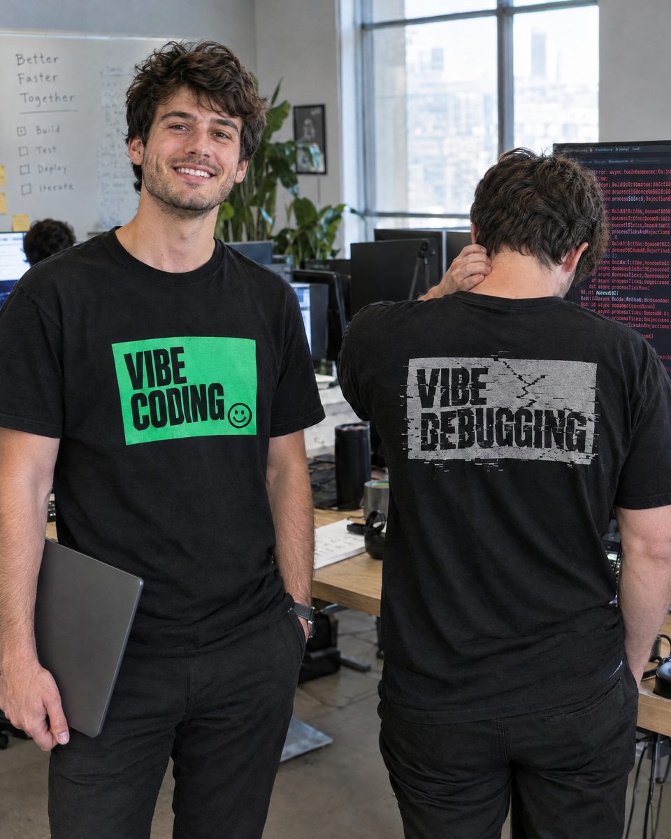 Shirt „Vibe Coding / Vibe Debugging“