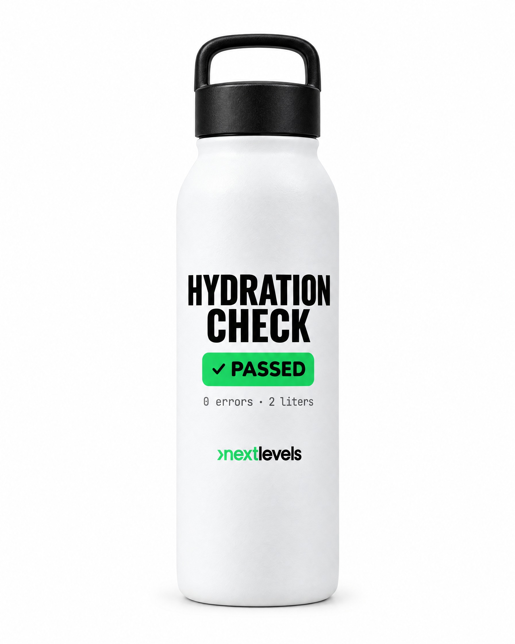 Trinkflasche „Hydration Check passed“ – Freisteller